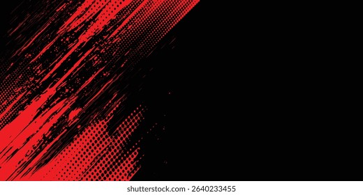 Minimal Abstract red Grunge Scratch Background Template. Dots pop art comics sport style vector illustration