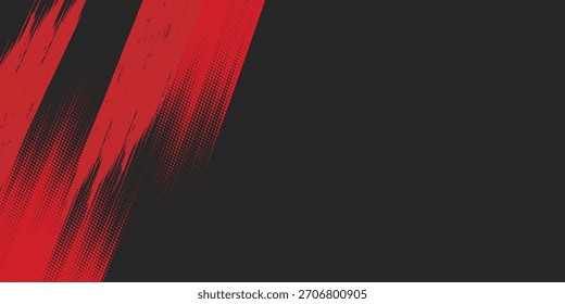 Minimal Abstract red Grunge Scratch Background Template. Dots pop art comics sport style vector illustration
