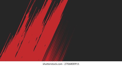 Minimal Abstract red Grunge Scratch Background Template. Dots pop art comics sport style vector illustration