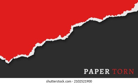 Minimal Abstract Red Paper Ripped In Black Background