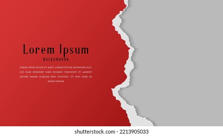 Minimal Abstract Red Paper Ripped Frame Template Design