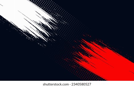 Minimal Abstract Red and White Frame Sports Grunge Design On Dark Background