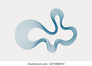 Minimal abstract ripple form. Soft warped shape with fading lines. Clean modern graphic template.