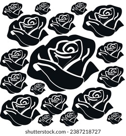 minimal abstract abstract roses flower pattern arrangement all over vector design backgrounds illustration digital image for textile printing for factory. rose textile flower pattern. flowers vector.