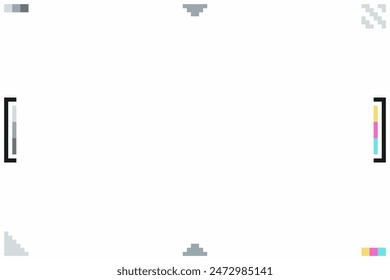 Minimal Abstract Screen Test and Focus Point on White Background, Pixel Art Style