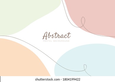 Minimal abstract shapes background with abstract curved lines. Pastel color
