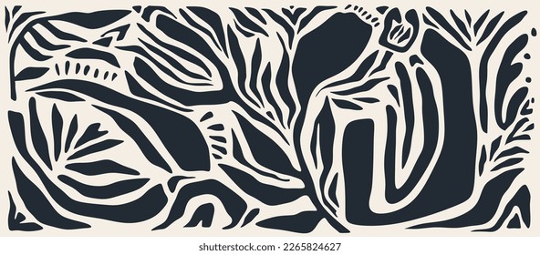 minimal abstract shapes pattern.  Fashionable template for design. Ethnic style.