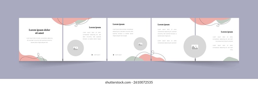 Minimal Abstract Social Media Carousel Banner Template for fashion sale – Clean Modern Carousel Layout Design for Business or Marketing	