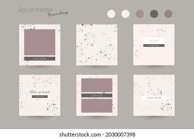 minimal abstract social media story post banner template. paint splash texture background in pastel gold colors. luxury elegant mock up for beauty, wedding, summer, autumn, winter, fashion,