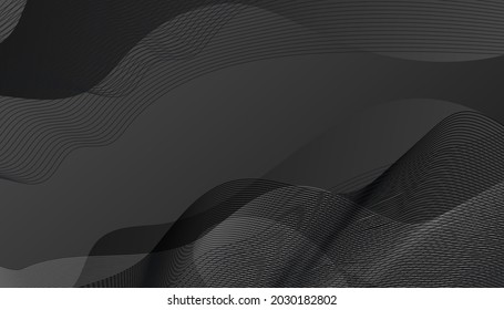 Minimal abstract speed grey line wave background. Vector illustration for minimalistic design with empty space for text