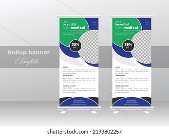Minimal abstract standard size rollup banner template design