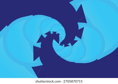 Minimal abstract swirl in blue gradient tones
