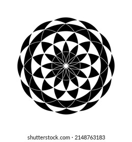 Minimal abstract symbol Circle logo Geometric shape Fractal Design Vector illustration