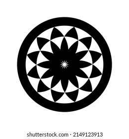 Minimales abstraktes Symbol Circle Logo Geometrische Form Fraktale Design Vektorgrafik