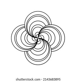 Minimal abstract symbol Circle vortex logo Geometric shape Vector illustration