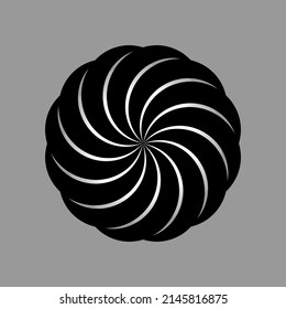 Minimal abstract symbol Circle vortex logo Geometric shape Vector illustration