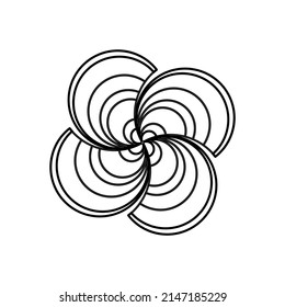 Minimal abstract symbol Circle vortex logo Geometric shape Vector illustration