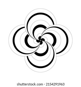 Minimal abstract symbol Circle vortex logo Geometric shape Vector illustration