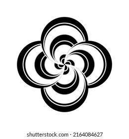 Minimal abstract symbol Circle vortex logo Geometric shape Vector illustration