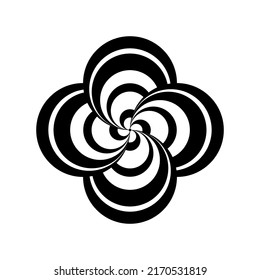 Minimal abstract symbol Circle vortex logo Geometric shape Vector illustration