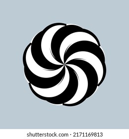 Minimal abstract symbol Circle vortex logo Geometric shape Vector illustration
