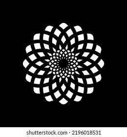 Minimal abstract symbol Circle vortex logo Geometric shape Vector illustration
