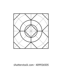 Minimal abstract symbol. Sacred geometry. White background. Stock vector.