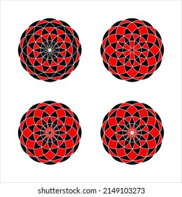 Conjunto mínimo de símbolos abstractos Logotipo de vórtice circular Forma geométrica Ilustración vectorial