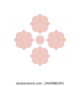 minimal abstract symbol simple mandala logo pink geometric shape on white islamic elements oriental pattern vector illustration