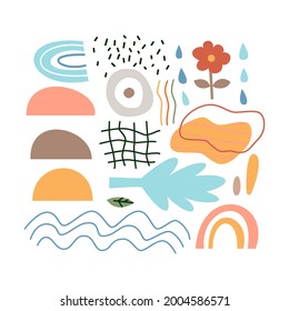 Minimal Abstract Symbols Set. Vector Illustration of Modern Objects.