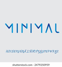 Minimal, an Abstract technology science alphabet font. digital space typography vector illustration design