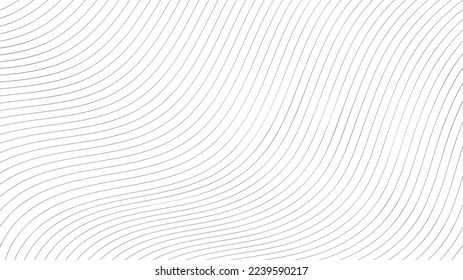 Minimal abstract template with wavy thin lines. Optical illusion vector background.