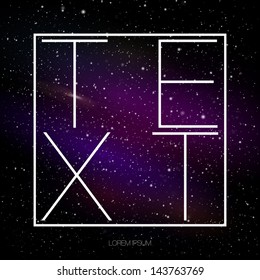 Minimal abstract text design with galaxy background image Eps 10 vector illustration