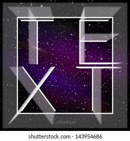 Minimal abstract text design with galaxy background image Eps 10 vector illustration