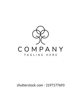 minimal abstract tree vector logo design