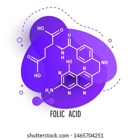 Minimal abstract trendy dynamic design elements with folic acid. Abstract liquid background.