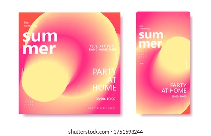 Minimal abstract Trendy gradient pink color for mobile app background for summer night party social media banner story and post template and holographic