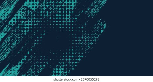 Minimal Abstract turquoise Grunge Scratch Background Template. Dots pop art comics sport style vector illustration modern