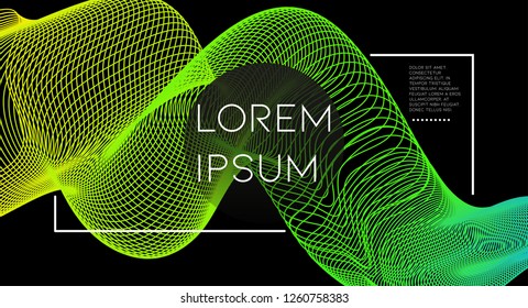 Minimal abstract vector background with memphis elements.  Bright gradient geometric cover design. 3d fluid shapes, lines composition. Cards templates set. Event placard. Abstract lines.