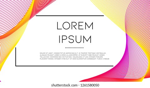 Minimal abstract vector background with memphis elements.  Bright gradient geometric cover design. 3d fluid shapes, lines composition. Placard templates set. Corporate style. Abstract lines.