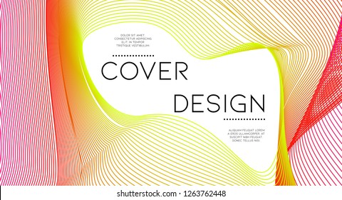 Minimal abstract vector background with memphis elements.  Bright gradient geometric cover design. 3d fluid shapes, lines composition. Header templates set. Identity style. Abstract lines.