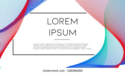 Minimal abstract vector background with memphis elements.  Colorful gradient geometric cover design. 3d shapes, liquid lines. Placard templates set. Music festival layout. Abstract lines.