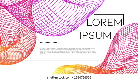 Minimal abstract vector background with memphis elements.  Bright gradient geometric cover design. 3d fluid shapes, lines composition. Invitation templates set.  Party flyer. Abstract lines.
