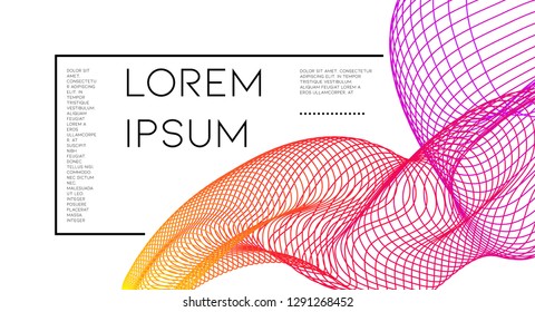 Minimal abstract vector background with memphis elements.  Bright gradient geometric cover design. 3d fluid shapes, lines composition. Poster templates set. Party flyer. Abstract lines.