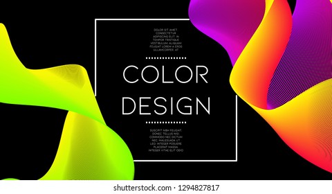 Minimal abstract vector background with memphis elements.  Wavy gradient geometric cover design. 3d fluid shapes, lines composition. Cover templates set. Corporate style. Abstract lines.