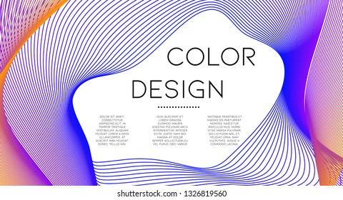 Minimal abstract vector background with memphis elements.  Bright gradient geometric cover design. 3d fluid shapes, lines composition. Cover templates set. Branding. Abstract lines.