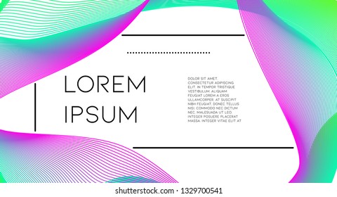 Minimal abstract vector background with memphis elements.  Wavy gradient geometric cover design. 3d fluid shapes, lines composition. Flyer templates set. Branding. Abstract lines.