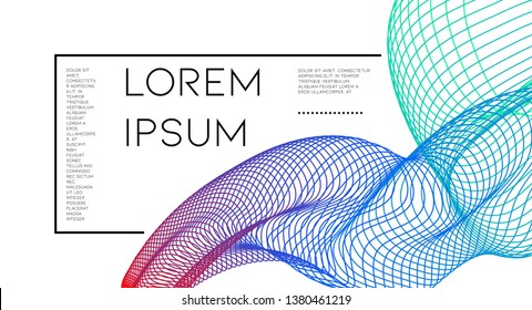 Minimal abstract vector background with memphis elements.  Colorful gradient geometric cover design. 3d shapes, liquid lines. Invitation templates set.  Magazine collage. Abstract lines.