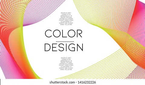 Minimal abstract vector background with memphis elements.  Wavy gradient geometric cover design. 3d fluid shapes, lines composition. Flyer templates set. Event placard. Abstract lines.