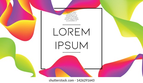 Minimal abstract vector background with memphis elements.  Bright gradient geometric cover design. 3d fluid shapes, lines composition. Cover templates set. Magazine collage. Abstract lines.